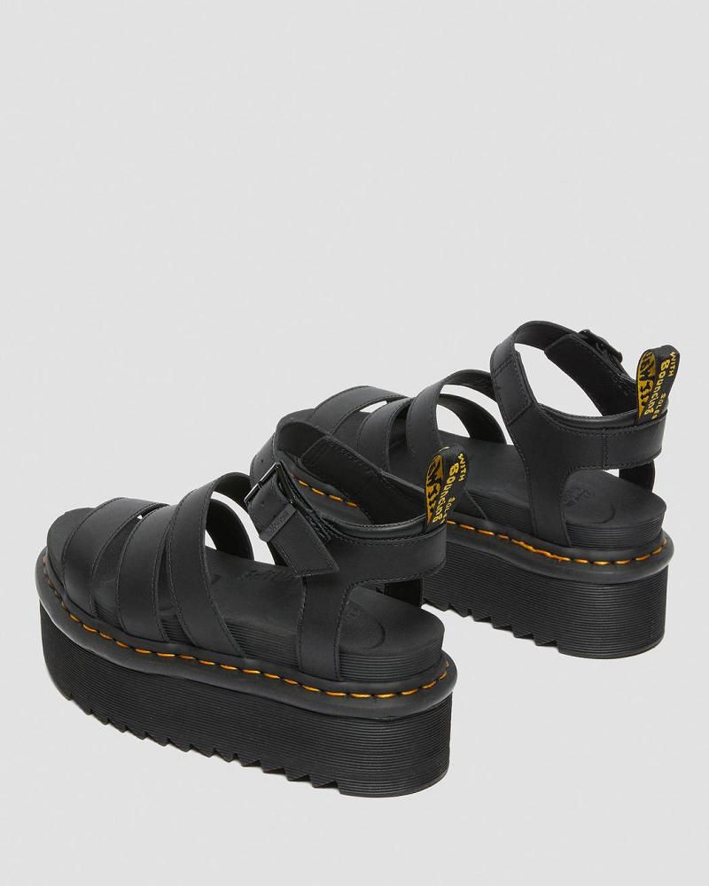 Sandalias Con Tiras Dr Martens Blaire Hydro Cuero Plataforma Mujer Negros | MX 465HAP